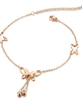Gold Plated Butterfly Anklet