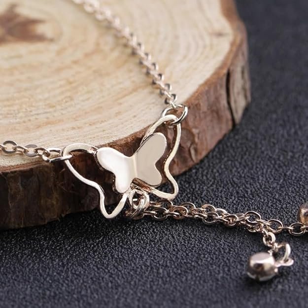 Gold Plated Butterfly Anklet - Image 2