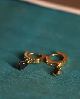 Amethyst Royale Teardrop Huggie Earrings