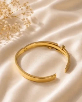 Eclipse Minimalist Hinged Gold Cuff