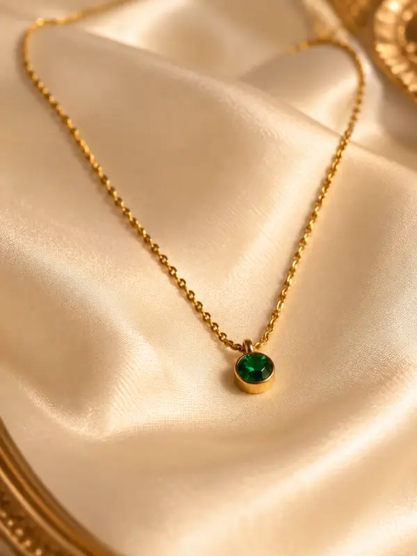 Emerald Empress Solitaire Pendant