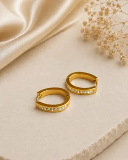 Eternal Channel-Set Gold Huggie Hoops