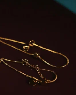 Golden Cube Minimalist Snake Anklet