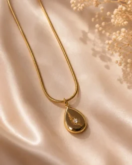 Golden Sunburst Teardrop Locket