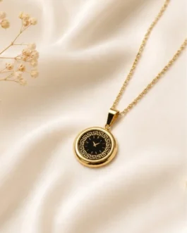 Greek Key Watch Chrono Dial Pendant