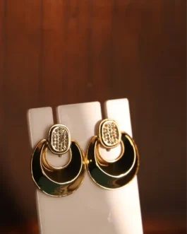 Imperial Crescent Enamel Door-Knocker Earrings