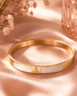 Lumière Classic Enamel & Crystal Bar Bangle