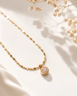 Luminary Pavé Disc Necklace