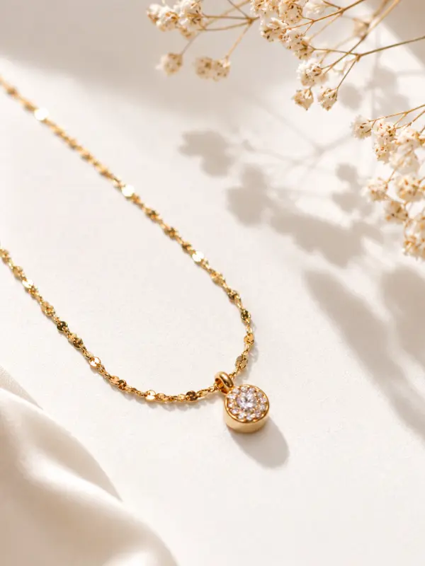 Luminary Pavé Disc Necklace - Image 2