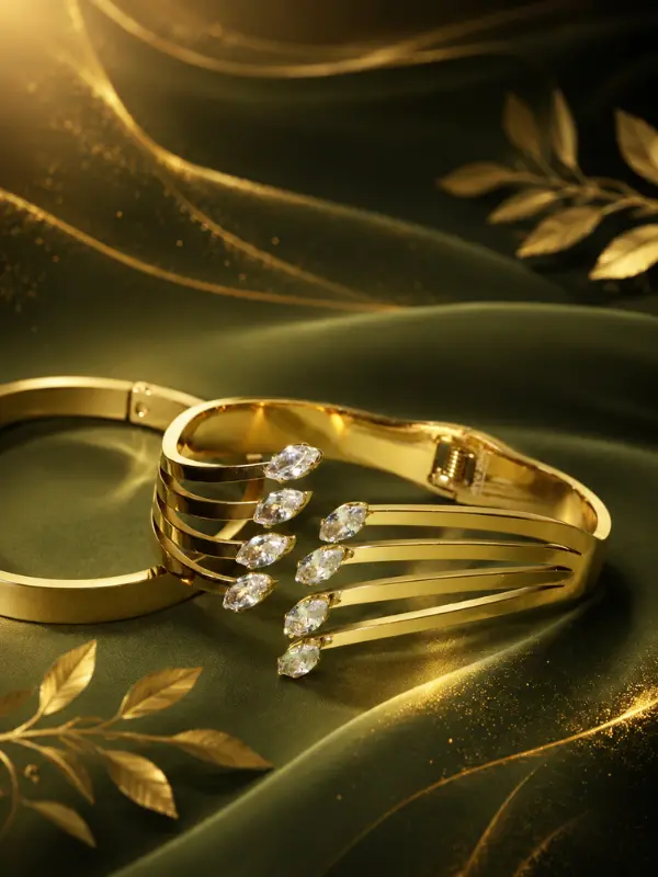 Marquise Multi-Tier Crystal Fan Bangle