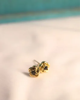 Midnight Bloom Onyx Rose Studs