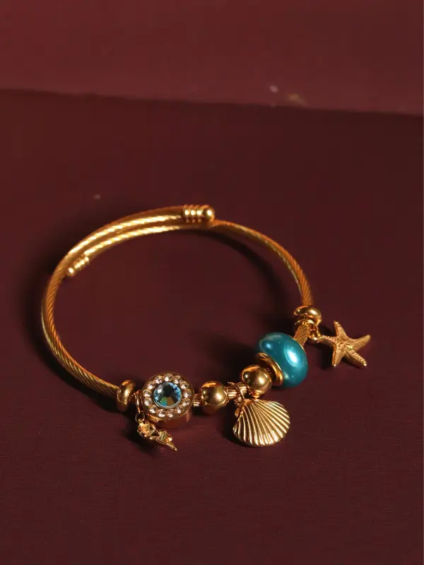 Oceanic Nautical Charm Cable Bangle