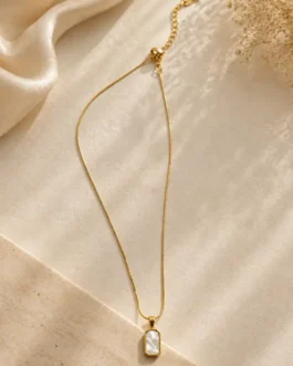 Opaline Octagon Pendant Necklace