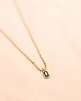 Petite Emerald Beaded Solitaire
