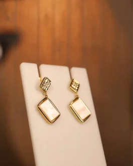 Radiant Mother-of-Pearl Geometric Dangles