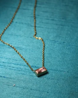 Rose Quartz Horizon Gemstone Necklace
