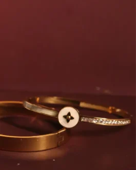 Royale Monogram & Crystal Bar Bangle