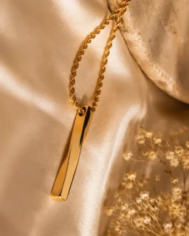 Sculpted Prism Bar Necklace