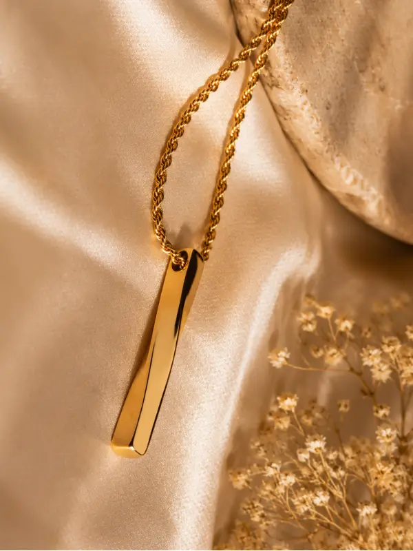 Sculpted Prism Bar Necklace