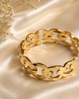 Sovereign Hammered Open-Work Cuff Bangle