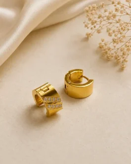 Sovereign Textured Arch Huggie Hoops
