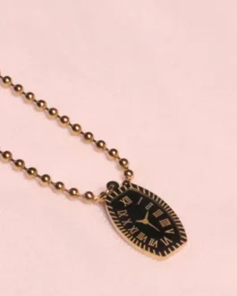 Vintage Oval Roman Dial Pendant