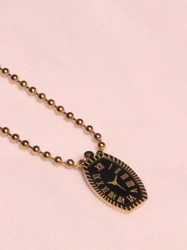 Vintage Oval Roman Dial Pendant