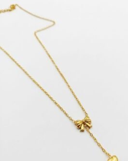 Coquette Bow & Heart Y-Lariat Necklace